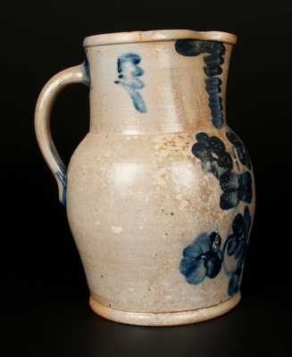 1 Gal. Remmey Stoneware Pitcher with Bold Floral Decoration