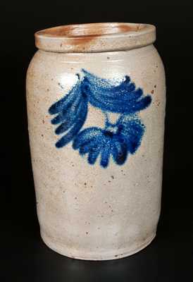 Small-Sized Stoneware Jar with Hanging Floral Decoration, Baltimore, circa 1850