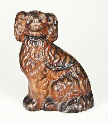 Rare Painted Sewertile Seated Spaniel Figure