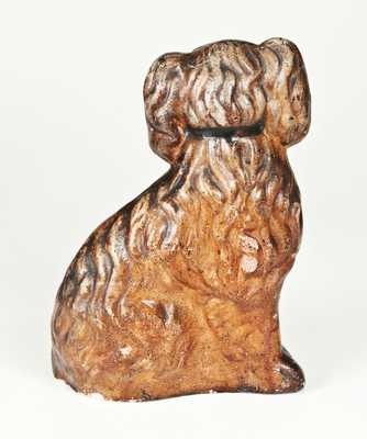 Rare Painted Sewertile Seated Spaniel Figure