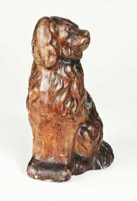 Rare Painted Sewertile Seated Spaniel Figure