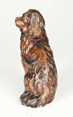 Rare Painted Sewertile Seated Spaniel Figure