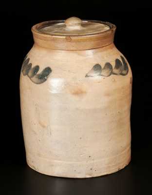 Very Rare Small Stoneware Lidded Jar Impressed W. SMITH / GREENWICH / NEW YORK