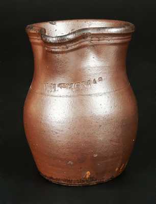 Small-Sized W.H. THOMAS (Huntingdon, PA) Albany Slip Stoneware Pitcher