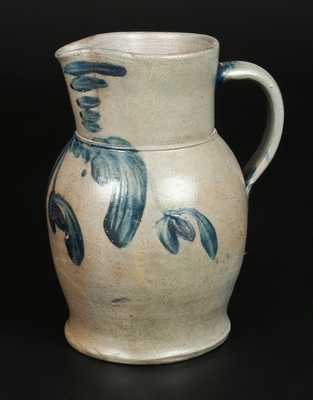 1/2 Gal. Stoneware Pitcher with Hanging Tulip Decoration, Baltimore, circa 1845