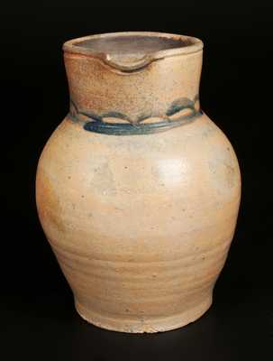 1/2 Gal. Stoneware Pitcher with Chain Link Decoration around Collar