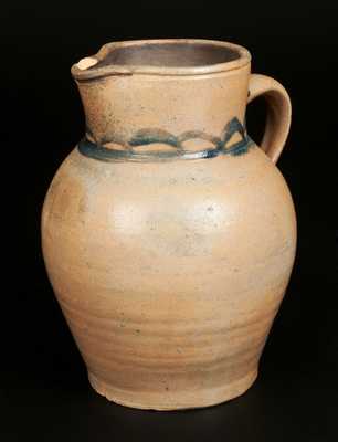 1/2 Gal. Stoneware Pitcher with Chain Link Decoration around Collar