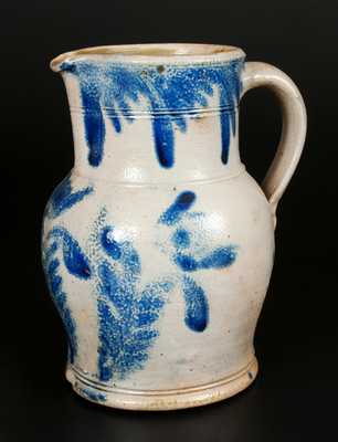 1 Gal. Stoneware Pitcher with Tulip Decoration, Philadelphia, circa 1865