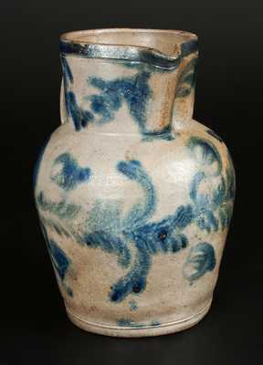 1 Gal. Stoneware Pitcher with Elaborate Floral Decoration, Baltimore, circa 1830