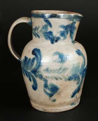 1 Gal. Stoneware Pitcher with Elaborate Floral Decoration, Baltimore, circa 1830