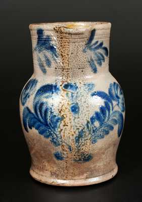 Stoneware Pitcher with Tulip Decoration att. Richard Remmey, Philadelphia, PA, circa 1870