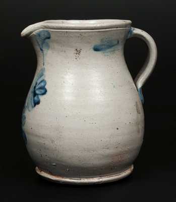 1/2 Gal. Stoneware Pitcher with Floral Decoration and Flared Form, Baltimore, circa 1870