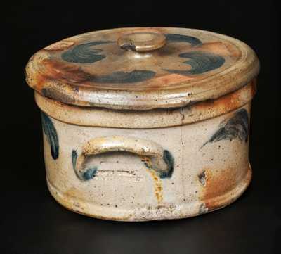 1/2 Gal. Stoneware Lidded Butter Crock Marked Three Times JOHN BELL / WAYNESBORO