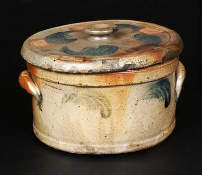 1/2 Gal. Stoneware Lidded Butter Crock Marked Three Times JOHN BELL / WAYNESBORO