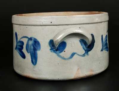 1 1/2 Gal. Stoneware Cake Crock with Floral Decoration att. R.J. Grier, Chester County, PA