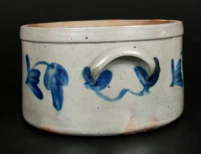 1 1/2 Gal. Stoneware Cake Crock with Floral Decoration att. R.J. Grier, Chester County, PA