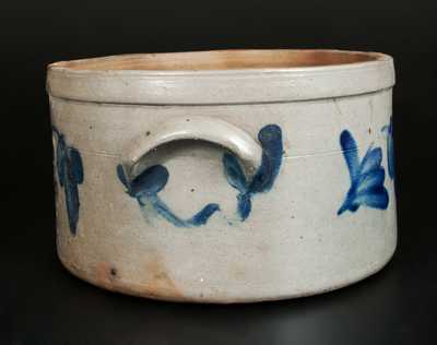 1 1/2 Gal. Stoneware Cake Crock with Floral Decoration att. R.J. Grier, Chester County, PA