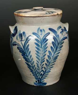 3 Gal. Stoneware Crock with Well-Executed Tulip Decoration, Baltimore, circa 1835