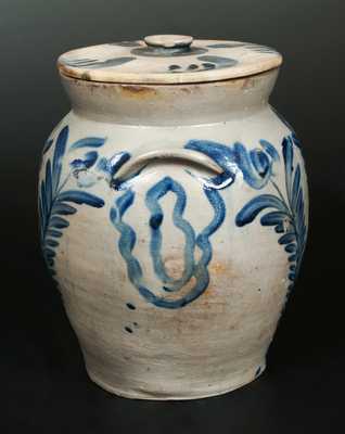 3 Gal. Stoneware Crock with Well-Executed Tulip Decoration, Baltimore, circa 1835