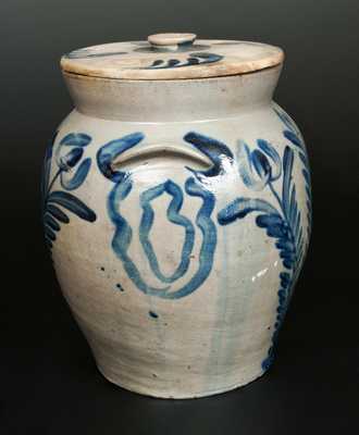 3 Gal. Stoneware Crock with Well-Executed Tulip Decoration, Baltimore, circa 1835