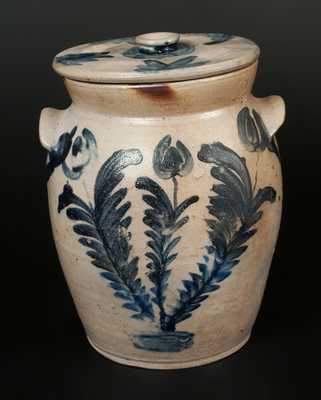 2 Gal. Stoneware Crock with Well-Executed Tulip Decoration, Baltimore, circa 1835