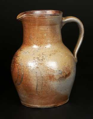 1 Gal. Stoneware Pitcher with Brushed Floral Decoration, att. Rockingham County, Virginia