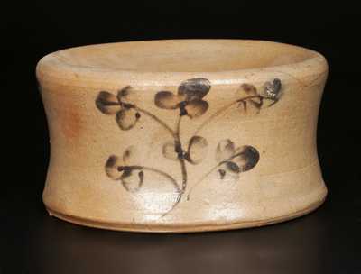 Rare Stoneware Spittoon with Cobalt Floral Decoration att. Henry Loundes, Petersburg, VA