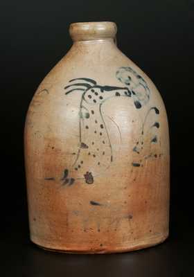 Stoneware Jug with Unusual Slip-Trailed Figural Decoration