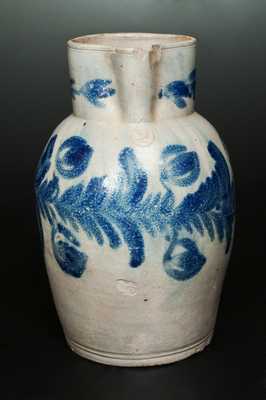 2 Gal. Stoneware Pitcher with Profuse Floral Decoration, Baltimore, circa 1830