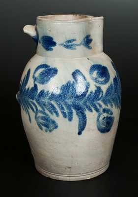 2 Gal. Stoneware Pitcher with Profuse Floral Decoration, Baltimore, circa 1830