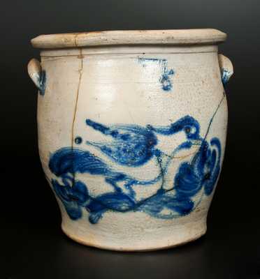 Rare 5 Gal. J.B. PFALTZGRAFF & CO. / YORK, PA Stoneware Crock with Large Bird Decoration