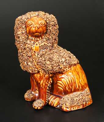 Rare Rockinghamware Spaniel with Coleslaw Fur Dated