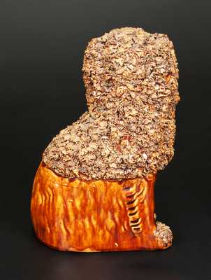 Rare Rockinghamware Spaniel with Coleslaw Fur Dated