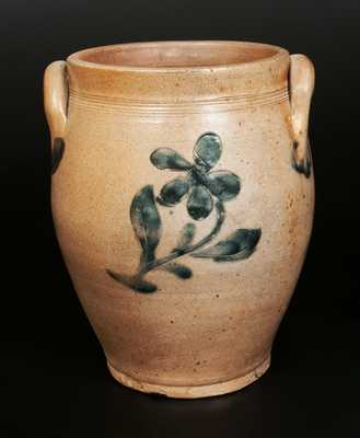 Stoneware Jar with Incised Floral Decoration attrib. Albany, NY, circa 1815