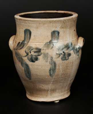 1 1/2 Gal. Baluster-Form Stoneware Jar with Floral Decoration, Philadelphia, circa 1850