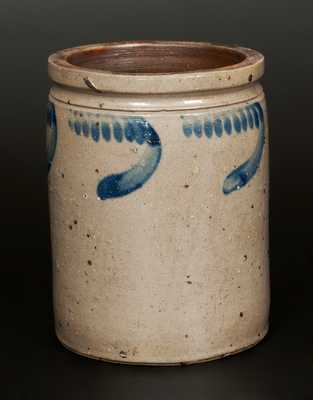 Scarce W.B. KENNER / STRASBURG, VA 1 1/2 Gal. Stoneware Jar with Bright Cobalt Swag Decoration