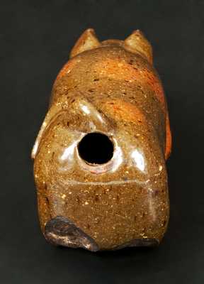 Rare Lead-Glazed Redware Pig Flask