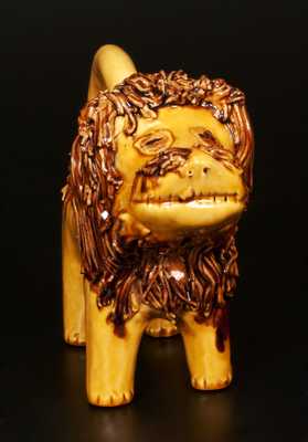 Lester Breininger 1982 Reproduction Redware Lion after John Bell (Waynesboro, PA)