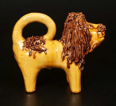 Lester Breininger 1982 Reproduction Redware Lion after John Bell (Waynesboro, PA)