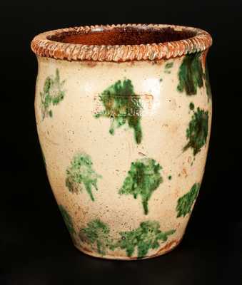 S. BELL & SON / STRASBURG, VA Redware Jar