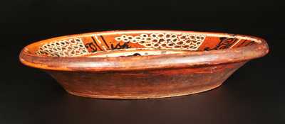 Important Slip-Decorated Redware Dish attrib. Peter Bell, Hagerstown, MD, pictured in Rice & Stoudt