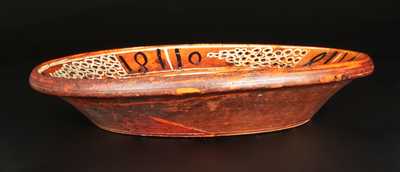 Important Slip-Decorated Redware Dish attrib. Peter Bell, Hagerstown, MD, pictured in Rice & Stoudt