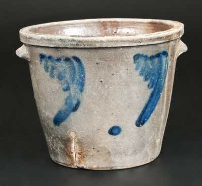 1 Gal. S. BELL & SON / STRASBURG, VA Stoneware Pail-Shaped Crock with Swag Decoration