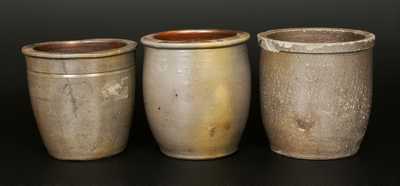 Lot of Three: Strasburg, VA Stoneware Cream Jars, J. EBERLY & BRO, J.M. HICKERSON