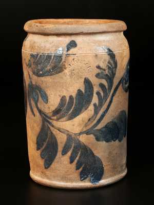 Rare J. BLACK / ALEXA, D.C 1 Gal. Stoneware Crock with Elaborate Brushed Floral Decoration