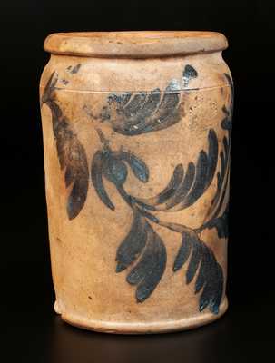 Rare J. BLACK / ALEXA, D.C 1 Gal. Stoneware Crock with Elaborate Brushed Floral Decoration