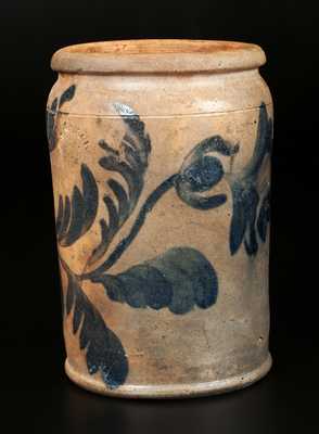 Rare J. BLACK / ALEXA, D.C 1 Gal. Stoneware Crock with Elaborate Brushed Floral Decoration