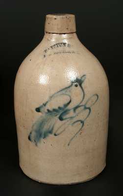 HAXSTUN & CO. / FORT EDWARD, NY Stoneware Jug with Bird Decoration