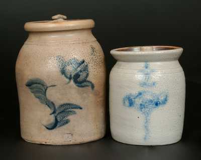 Lot of Two: Lidded Stoneware Jars, 1/2 Gal. and 1 Gal. Capacity