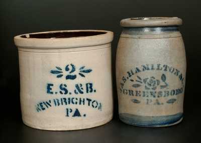 Lot of Two: Southwestern PA Stoneware Jars